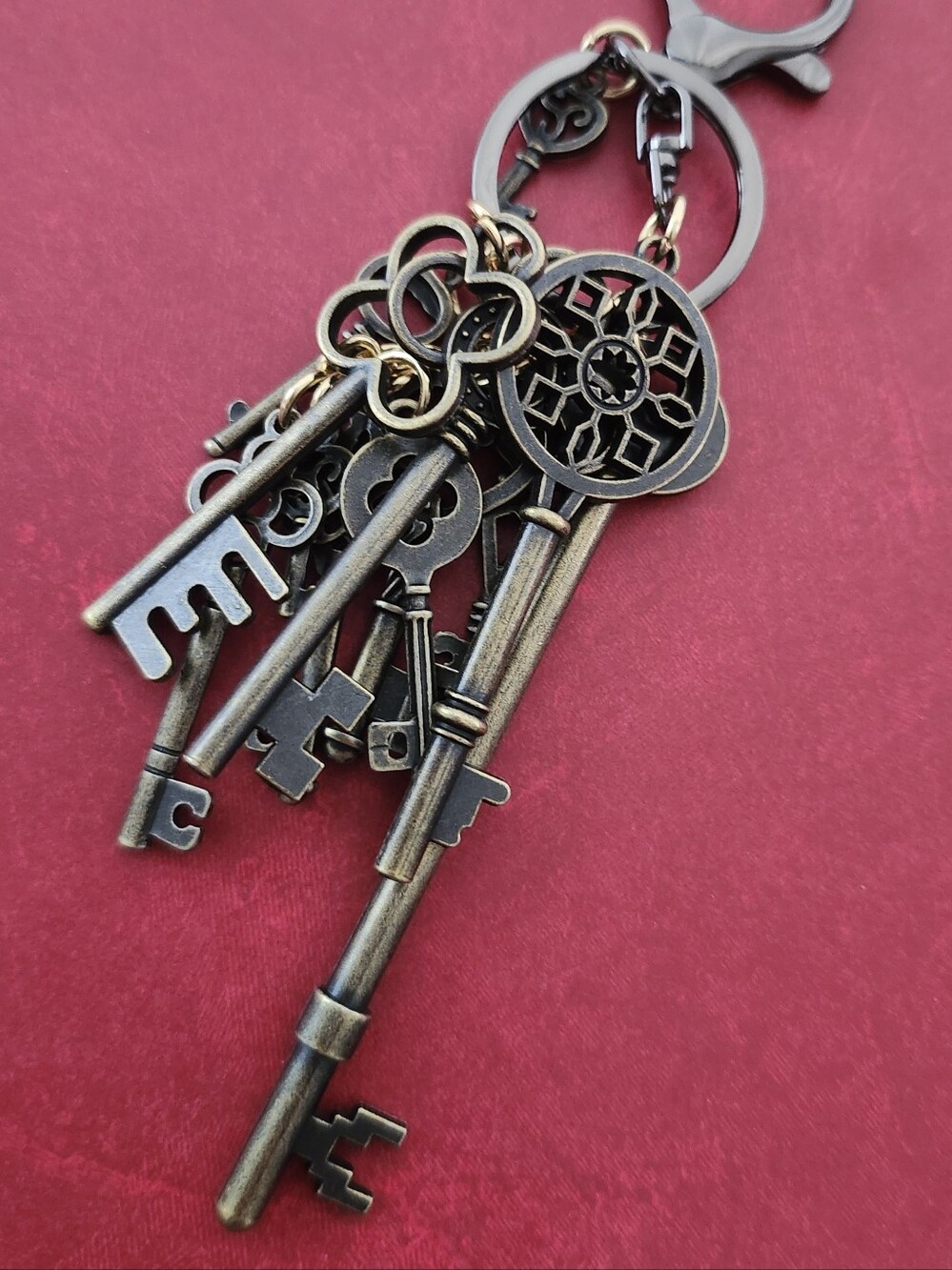 Antique-inspired Skeleton Key Purse Charm or Keychain Handcrafted